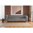 BIGSOFA  in Echtleder Grau  - Buchefarben/Grau, KONVENTIONELL, Leder/Holz (255/70/110cm) - Carryhome