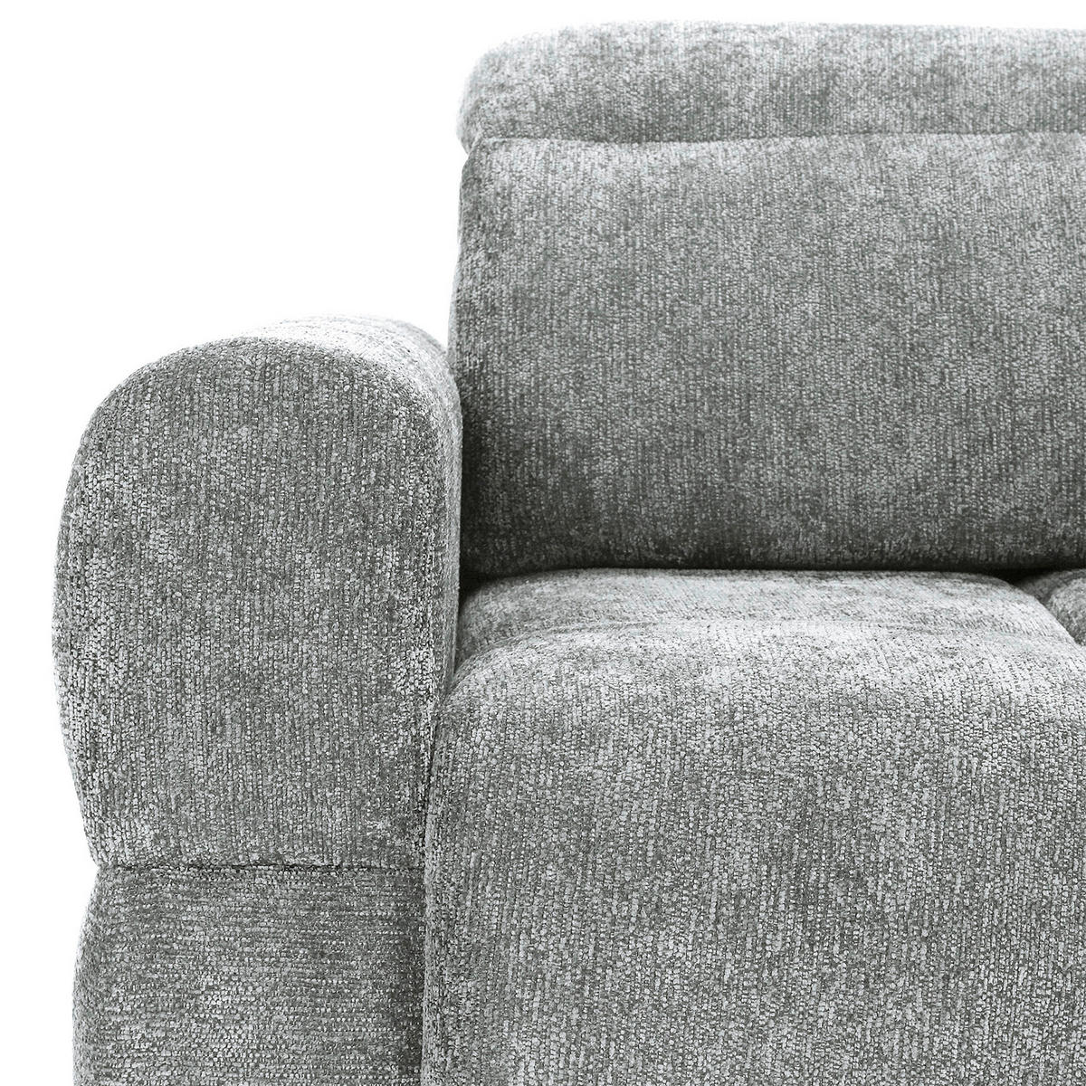 ECKSOFA Blaugrau Chenille Bettkasten, Rücken echt, Kopfteilverstellung, Sitztiefenverstellung  - Blaugrau/Schwarz, MODERN, Kunststoff/Textil (268/165cm) - Carryhome