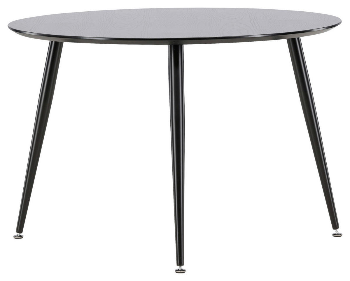 ESSTISCH in Metall, Holzwerkstoff 115/115/75 cm  - Schwarz, Design, Holzwerkstoff/Metall (115/115/75cm) - Livetastic