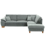 ECKSOFA in Mikrofaser Grau  286/236 cm  - Wildeiche/Beige, Natur, Holz/Textil (286/236cm) - Voleo