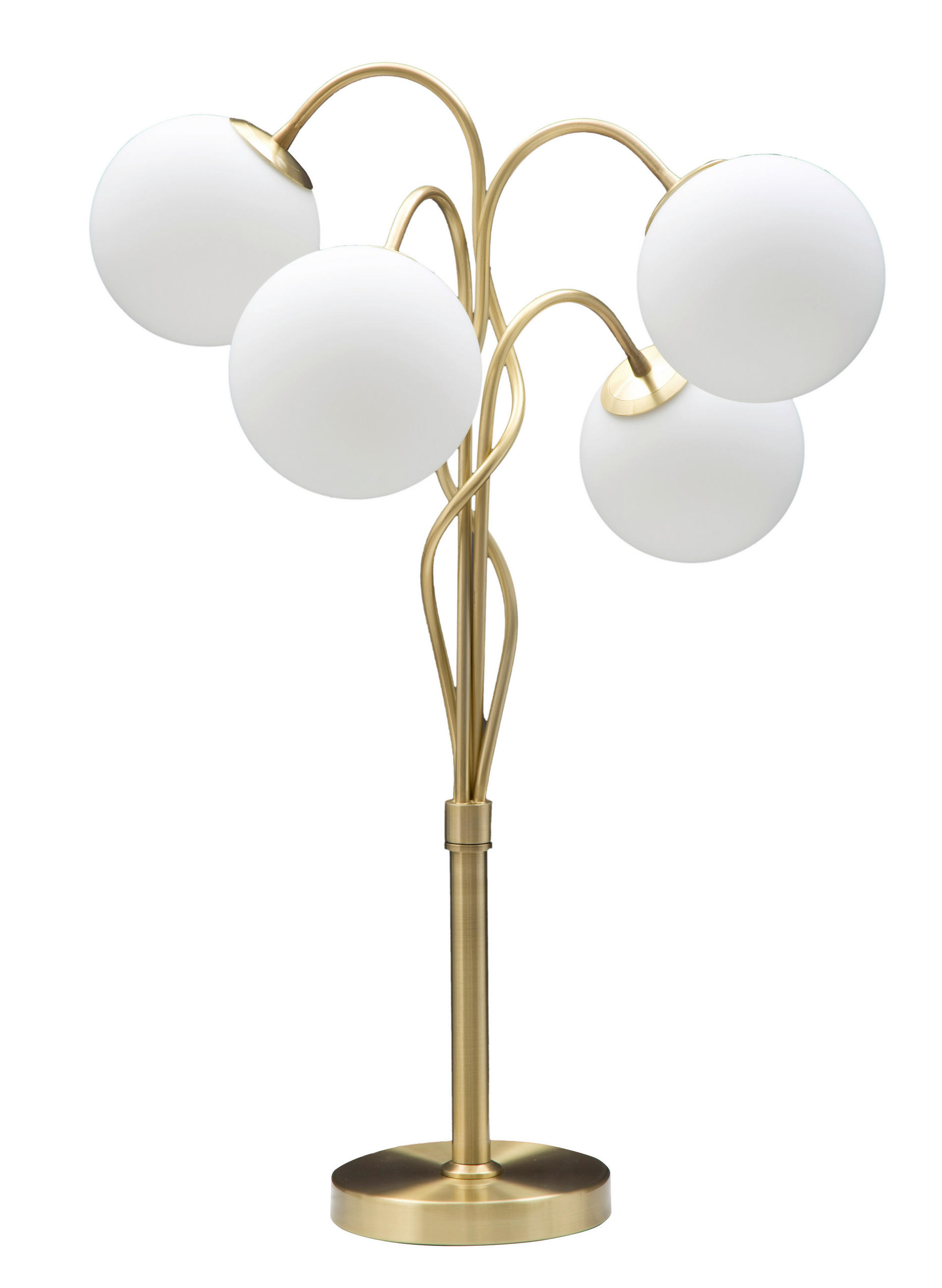 TISCHLEUCHTE 53/74 cm  - Goldfarben/Weiß, Trend, Glas/Metall (53/74cm) - Mauro Ferretti