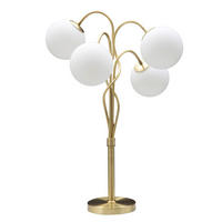 TISCHLEUCHTE 53/74 cm  - Goldfarben/Weiß, Trend, Glas/Metall (53/74cm) - Mauro Ferretti