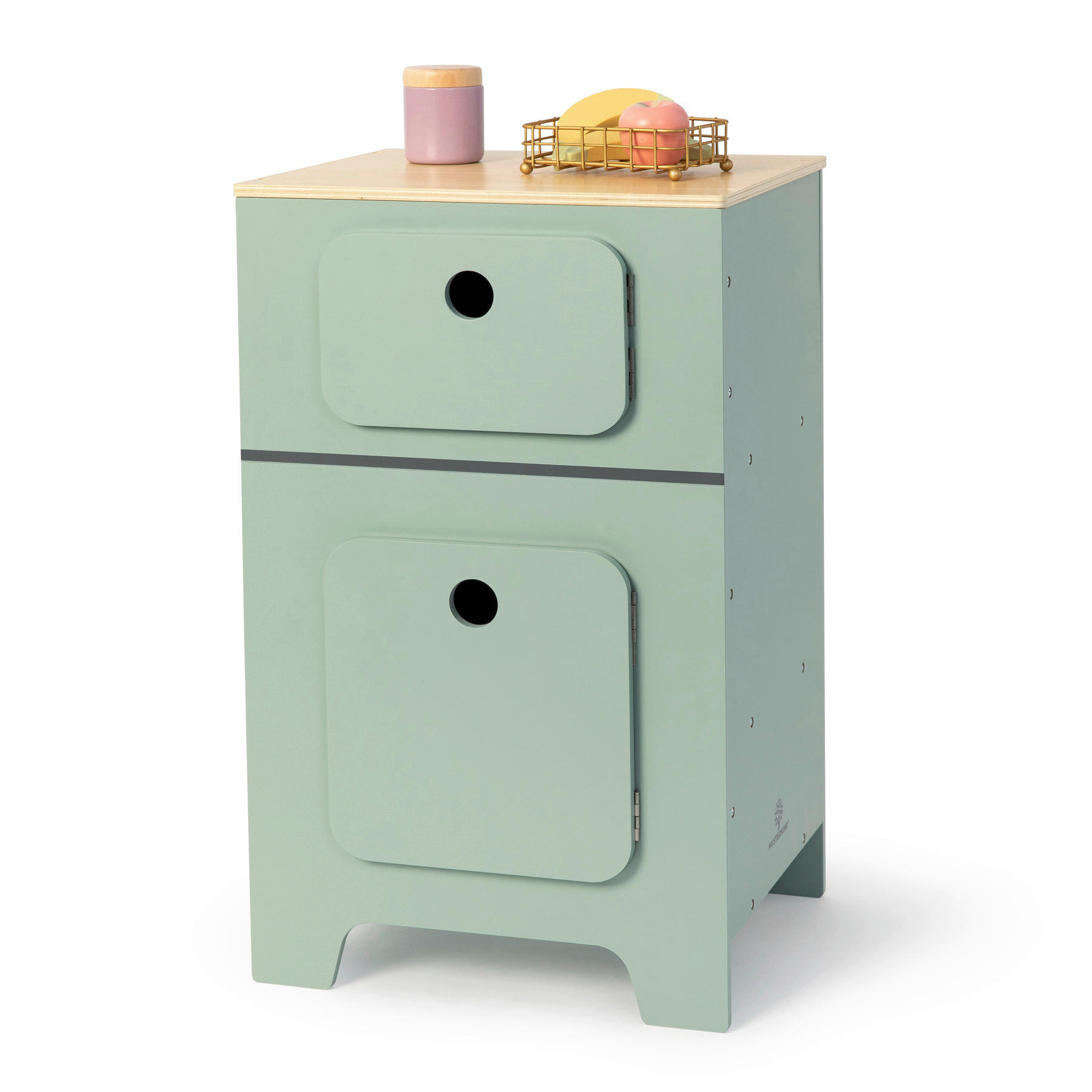 KINDERKÜCHE MIX & MATCH  - Salbeigrün/Naturfarben, Basics, Holz/Holzwerkstoff (35/31,5/60cm) - MUSTERKIND