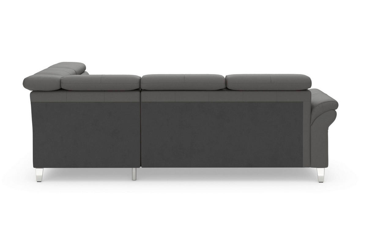 ROHOVÁ SEDAČKA, koža, mokka - chrómová/mokka, Basics, kov/koža (245/194cm) - Sit & More