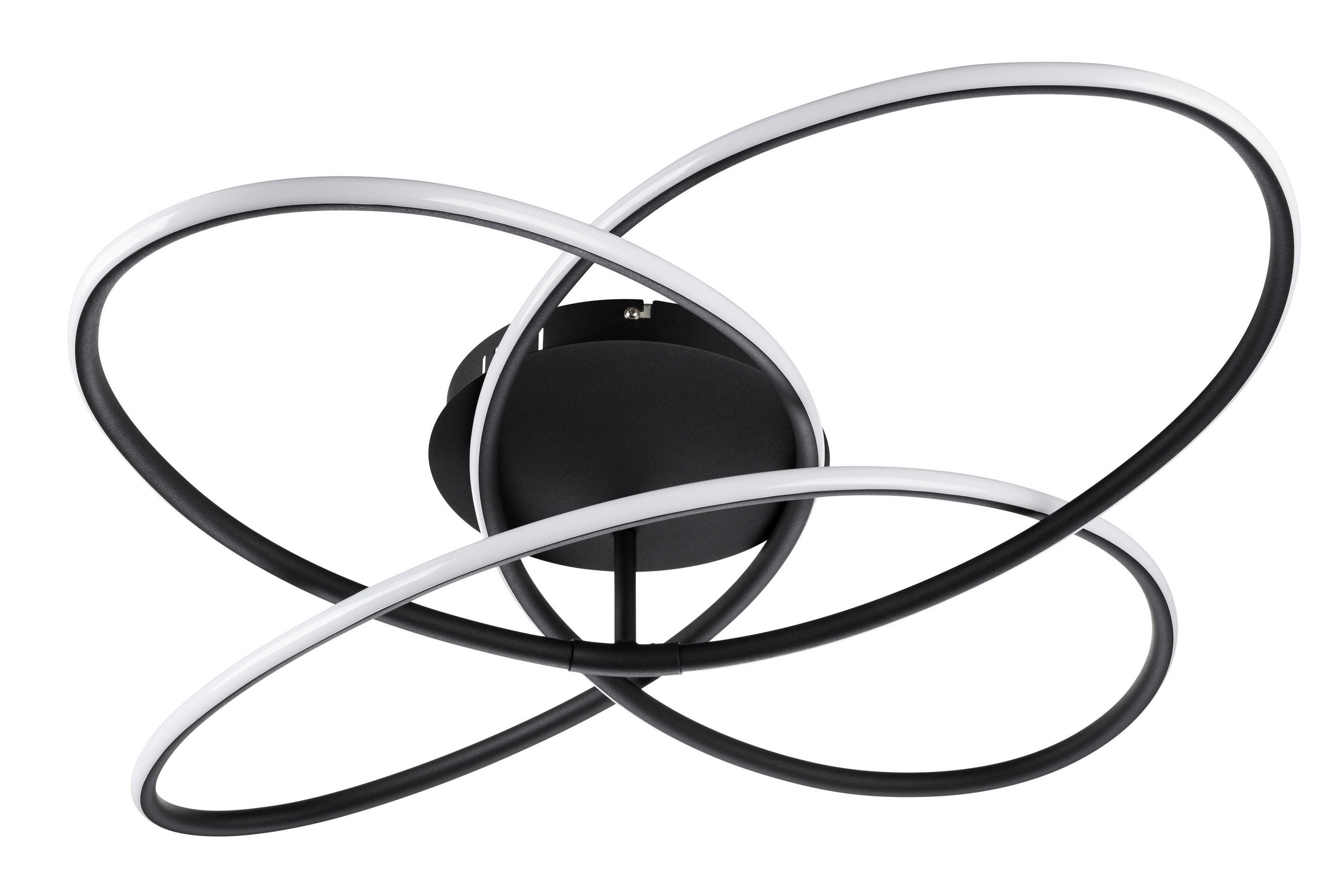 LED-DECKENLEUCHTE 80/13,5 cm   - Opal/Schwarz, Design, Kunststoff/Metall (80/13,5cm) - Globo