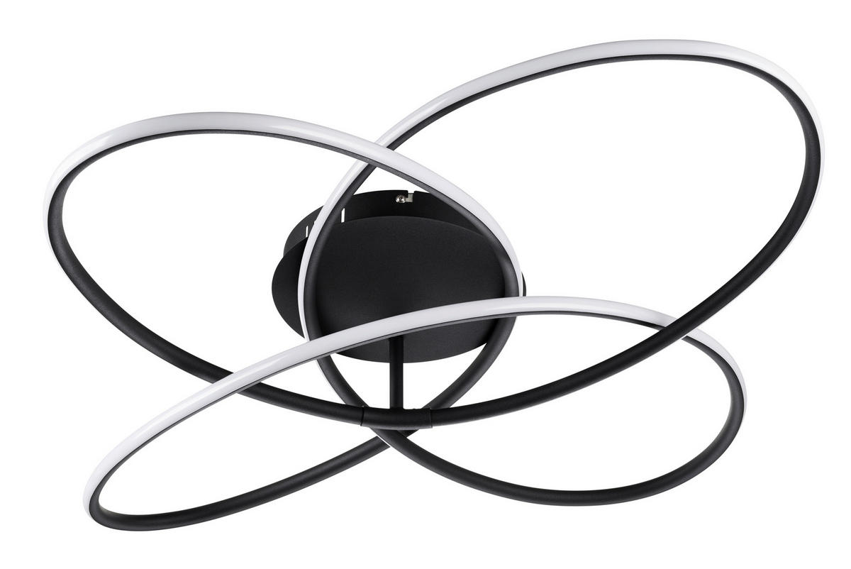LED-DECKENLEUCHTE 80/13,5 cm   - Opal/Schwarz, Design, Kunststoff/Metall (80/13,5cm) - Globo