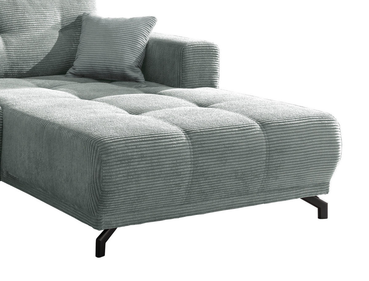 ECKSOFA in Cord Hellblau  - Schwarz/Hellblau, Modern, Holz/Textil (246/177cm) - MID.YOU