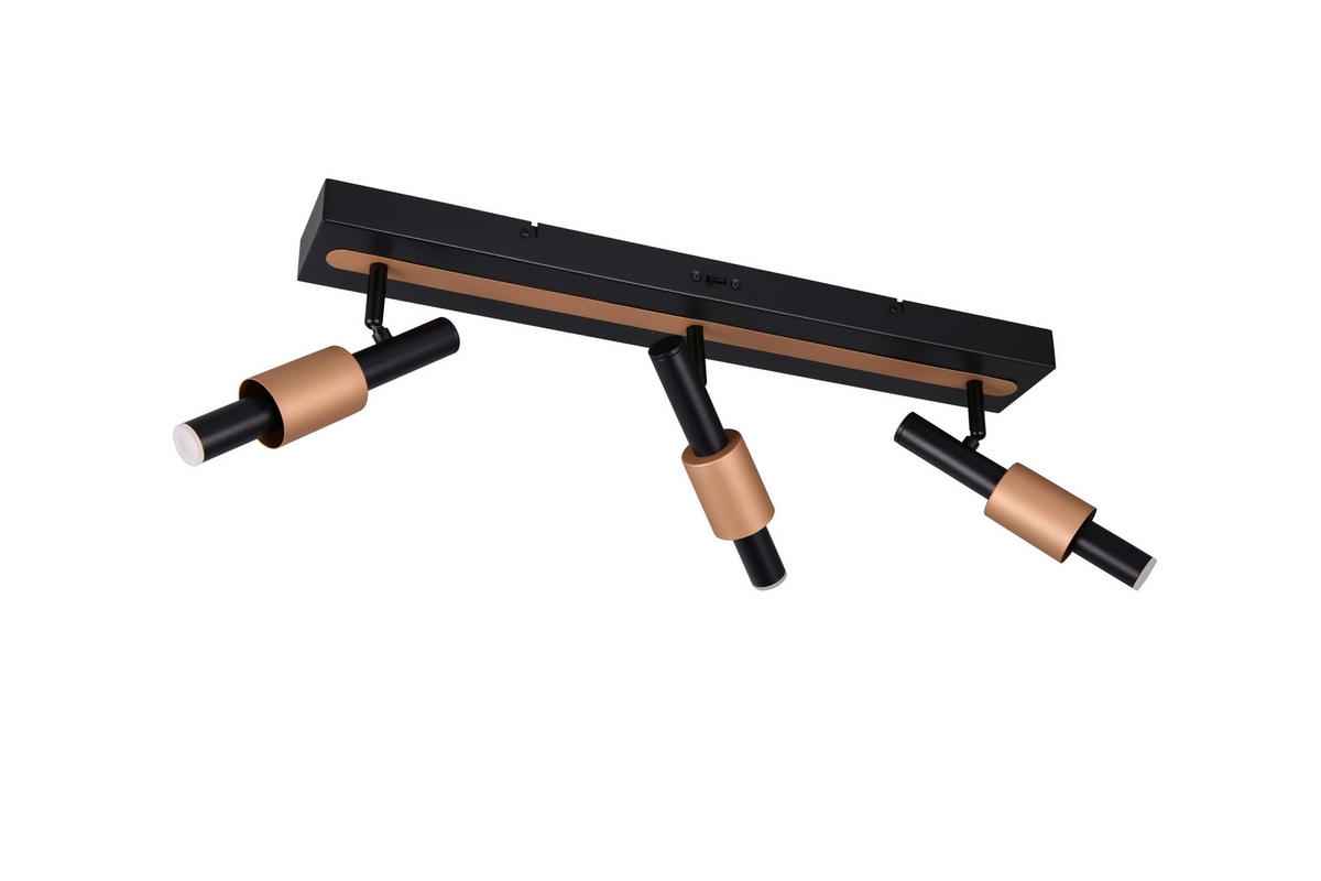 LED-STRAHLER 20,5/63/20,5 cm   - Schwarz/Braun, Basics, Metall (20,5/63/20,5cm)