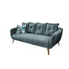 3-SITZER-SOFA Velours Blau, Multicolor  - Blau/Buchefarben, MODERN, Holz/Textil (236/94/103cm) - Livetastic