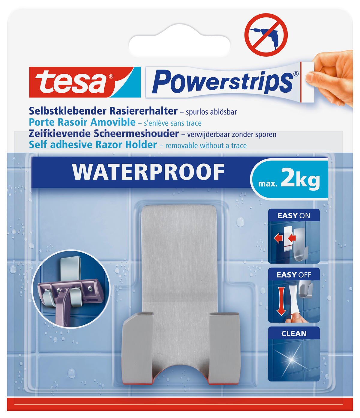 KLEBEHAKEN  in Chromfarben  - Chromfarben, Basics, Metall (4,6/14/12cm) - Tesa