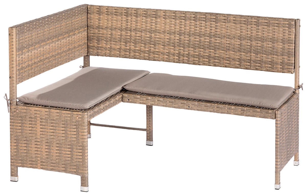 GARTENBANK  Stahl  - Naturfarben/Cappuccino, KONVENTIONELL, Kunststoff/Textil (100/148cm) - Gardenson