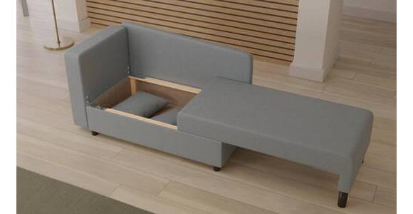 RÉCAMIERE in Webstoff Grau - Schwarz/Grau, KONVENTIONELL, Kunststoff/Textil (145/75/75cm) - Carryhome