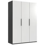 DREHTÜRENSCHRANK  in Graphitfarben, Weiß  - Schwarz/Graphitfarben, KONVENTIONELL, Holzwerkstoff/Metall (150/236/58cm) - Hom`in