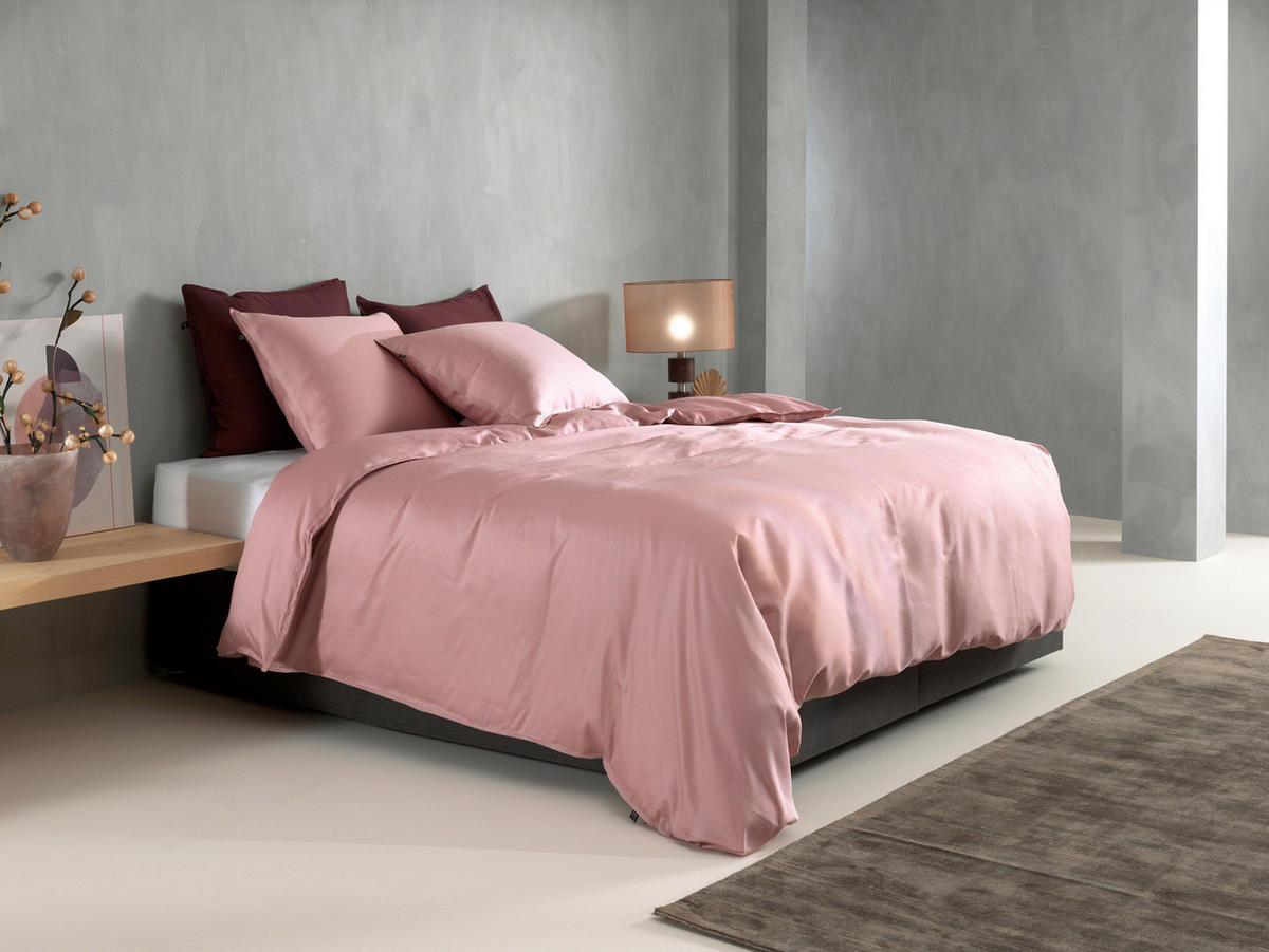 BETTWÄSCHE 2-teilig Satinado Makosatin 135/200 cm  - Rosa, Basics, Textil (135/200cm)