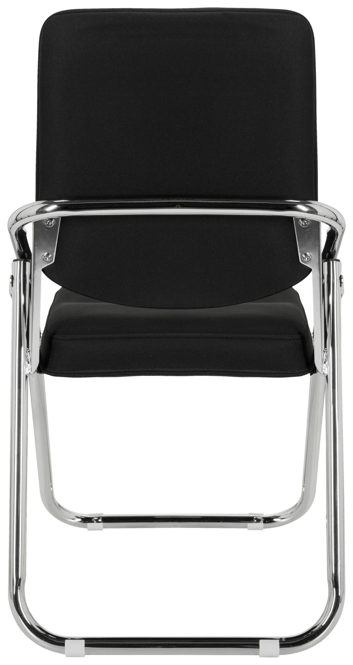 BESUCHERSTUHL Schwarz  - Chromfarben/Schwarz, Basics, Textil/Metall (46/90/40cm) - MID.YOU