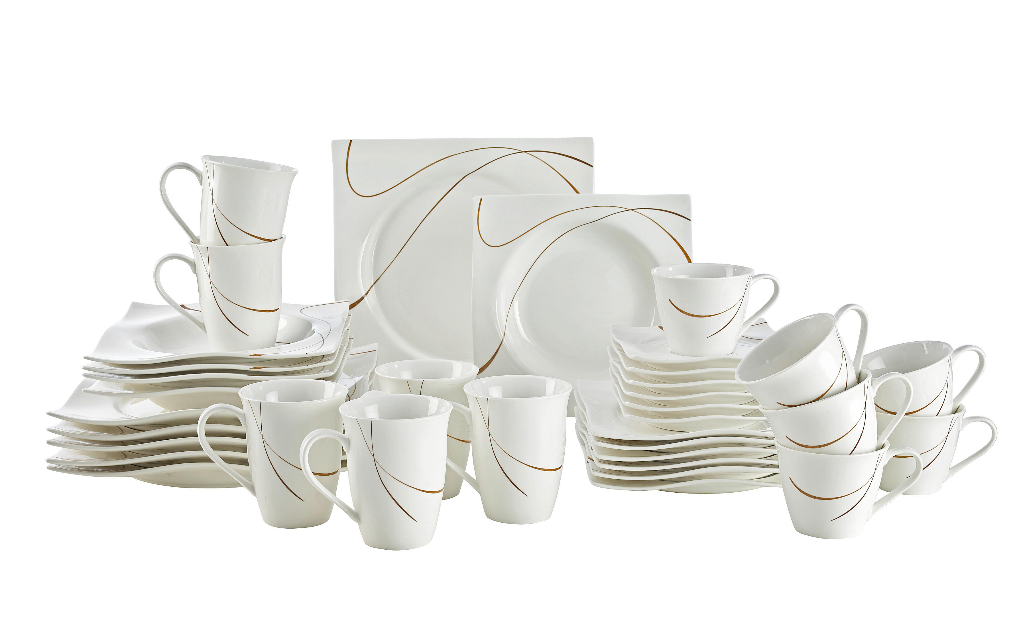 KOMBINIRANI SERVIS  Scala  porcelan  - bela/rjava, Konvencionalno, keramika - Ritzenhoff Breker