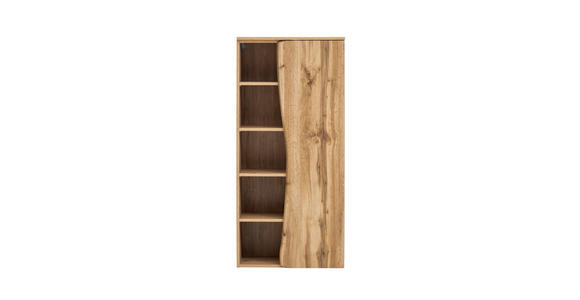 MIDISCHRANK 60/130/35 cm  - Eiche Wotan/Silberfarben, Natur, Holzwerkstoff/Kunststoff (60/130/35cm) - Xora