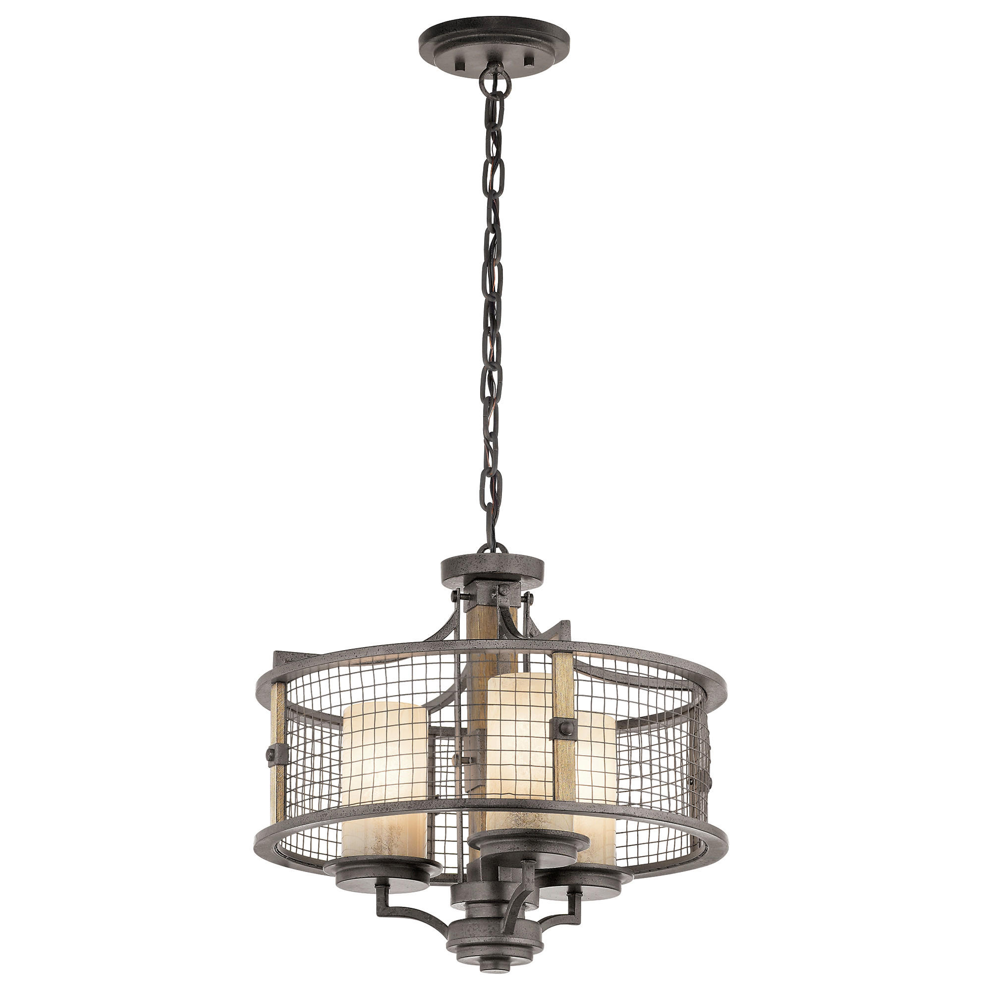 KRONLEUCHTER 45.1/50.5 cm    - Dunkelgrau, Konventionell, Glas/Metall (45.1/50.5cm) - Elstead Lighting