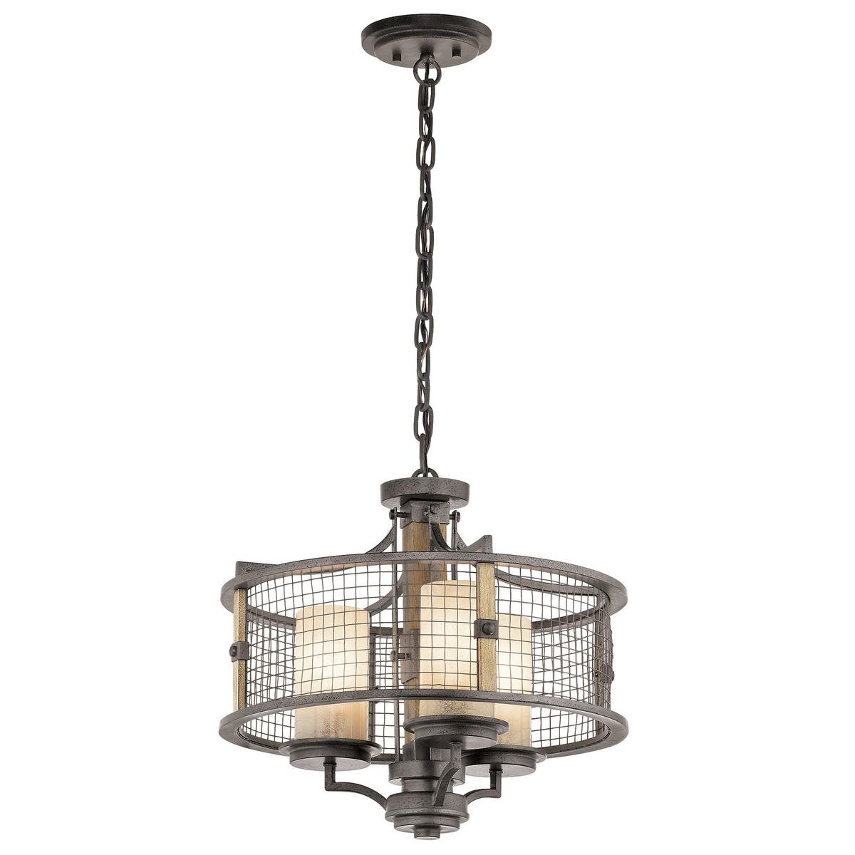 KRONLEUCHTER 45.1/50.5 cm    - Dunkelgrau, Konventionell, Glas/Metall (45.1/50.5cm) - Elstead Lighting