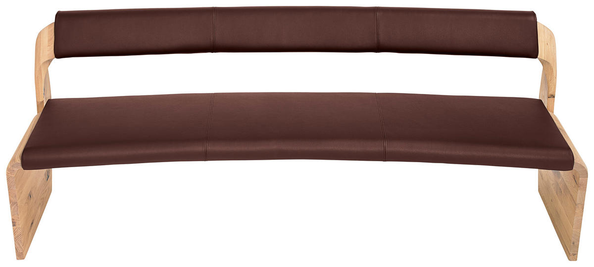 SITZBANK 187/84/69,6 cm  in Eichefarben, Rotbraun  - Rotbraun/Eichefarben, Natur, Leder/Holz (187/84/69,6cm) - Voglauer
