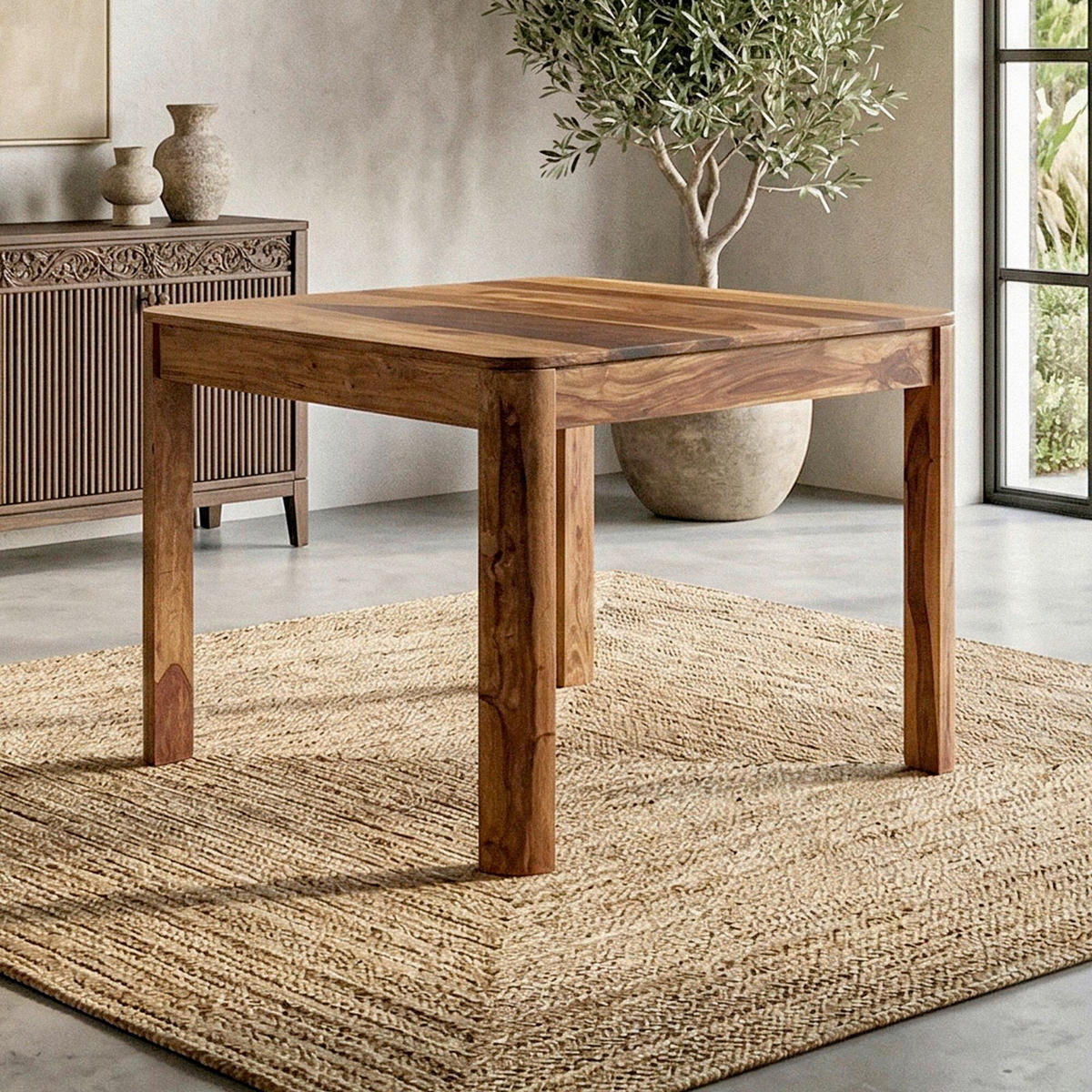 JÍDELNÍ STŮL, sheesham, barvy sheesham, 80/76/80 cm - barvy sheesham, Design, dřevo (80/76/80cm) - Livetastic
