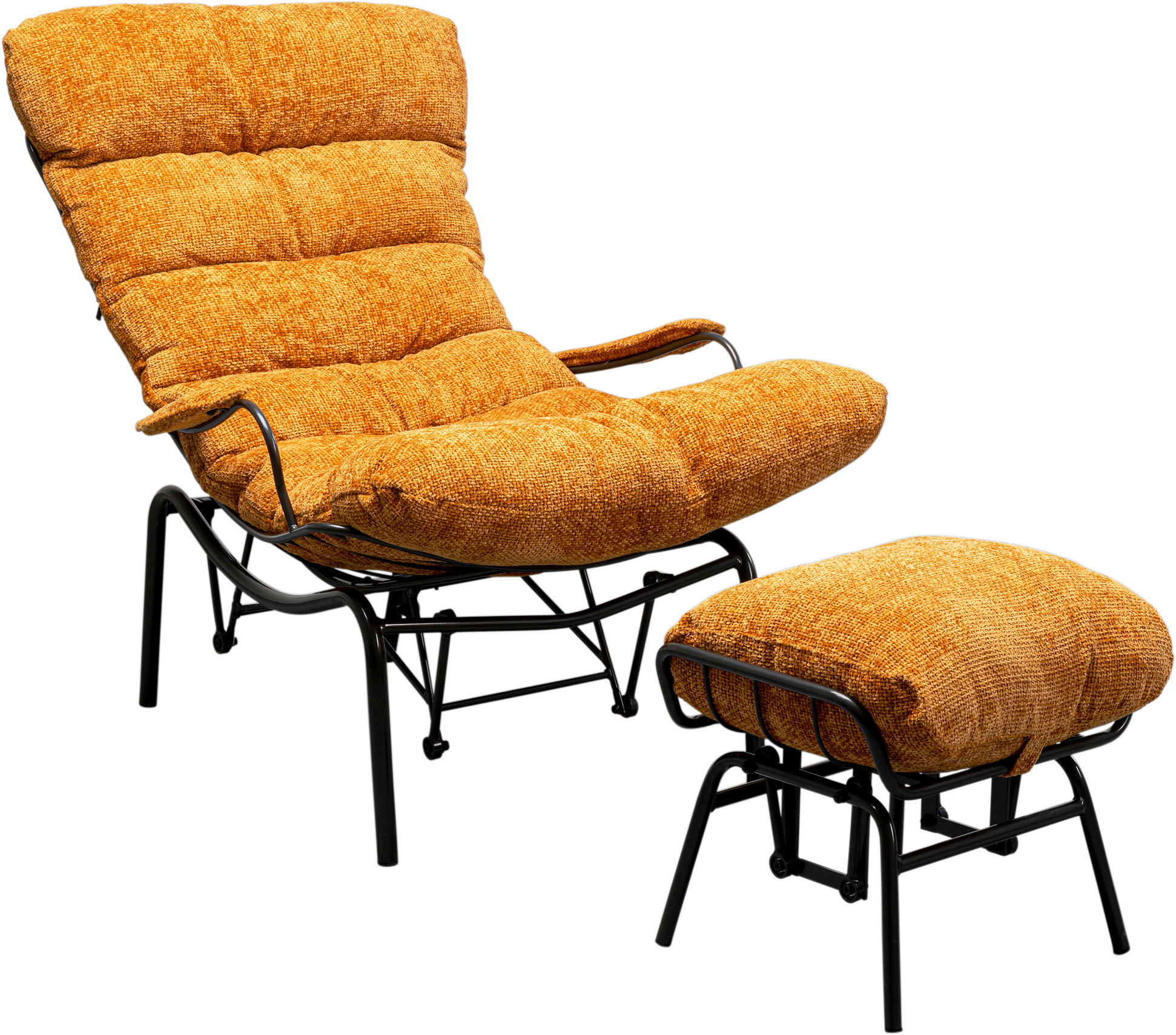 SESSELSET Mikrofaser Hocker    - Gelb/Schwarz, Design, Textil/Metall (83/97/106cm) - Kare-Design
