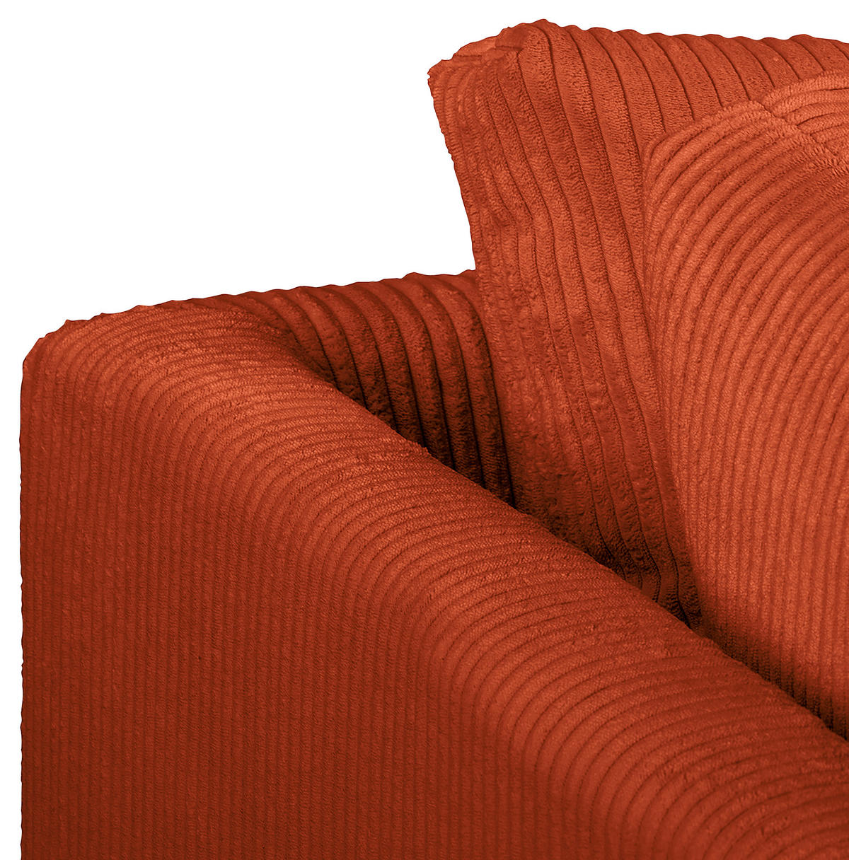 ECKSOFA inkl. Hocker Ariella in Cord Rostfarben  161/231 cm  - Rostfarben/Naturfarben, Design, Holz/Textil (161/231cm) - Livetastic