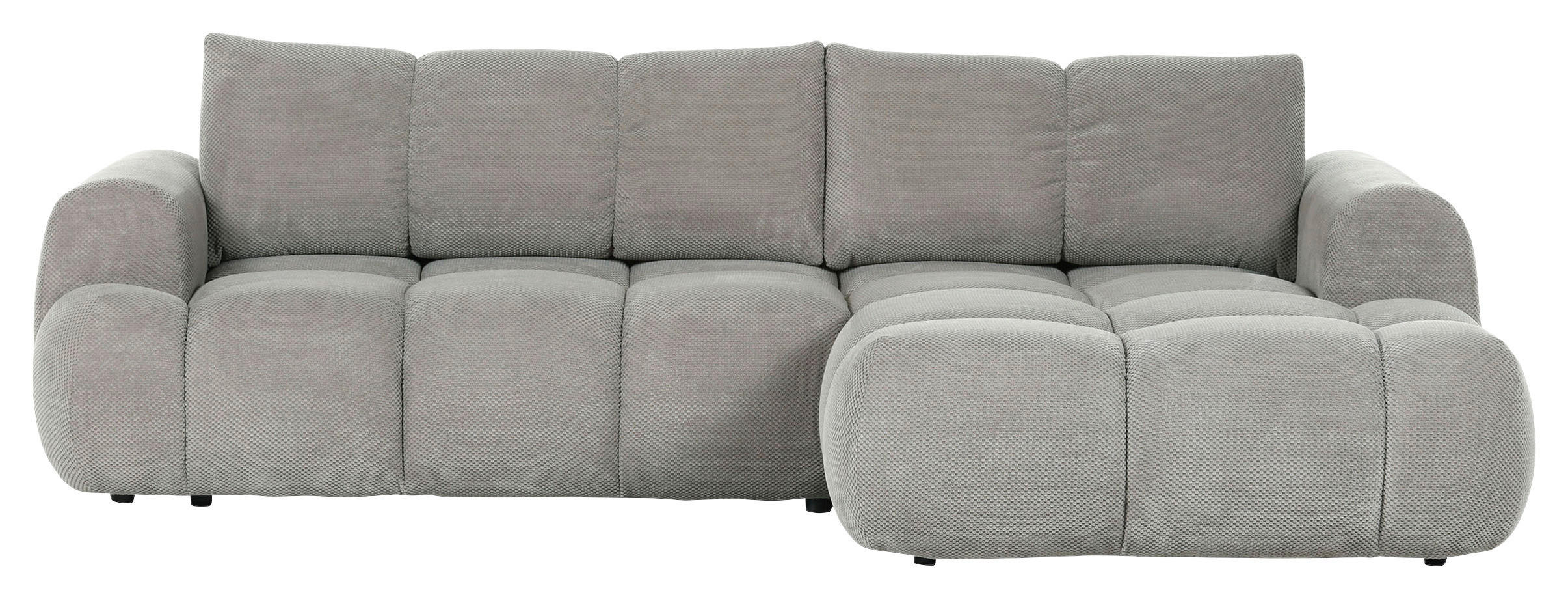 ECKSOFA Greige Flachgewebe  - Greige/Schwarz, KONVENTIONELL, Kunststoff/Textil (274/174cm) - Carryhome