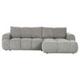 ECKSOFA Greige Flachgewebe  - Greige/Schwarz, KONVENTIONELL, Kunststoff/Textil (274/174cm) - Carryhome