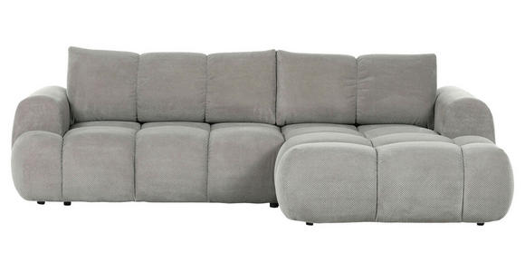 ECKSOFA Greige Flachgewebe  - Greige/Schwarz, KONVENTIONELL, Kunststoff/Textil (274/174cm) - Carryhome