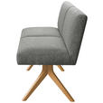 SITZBANK 160/85/69 cm Webstoff Grau Eiche vollmassiv  - Eichefarben/Grau, KONVENTIONELL, Holz/Textil (160/85/69cm) - Linea Natura