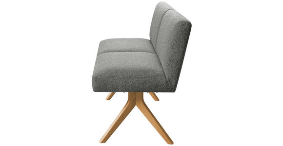 SITZBANK 160/85/69 cm Webstoff Grau Eiche vollmassiv  - Eichefarben/Grau, KONVENTIONELL, Holz/Textil (160/85/69cm) - Linea Natura