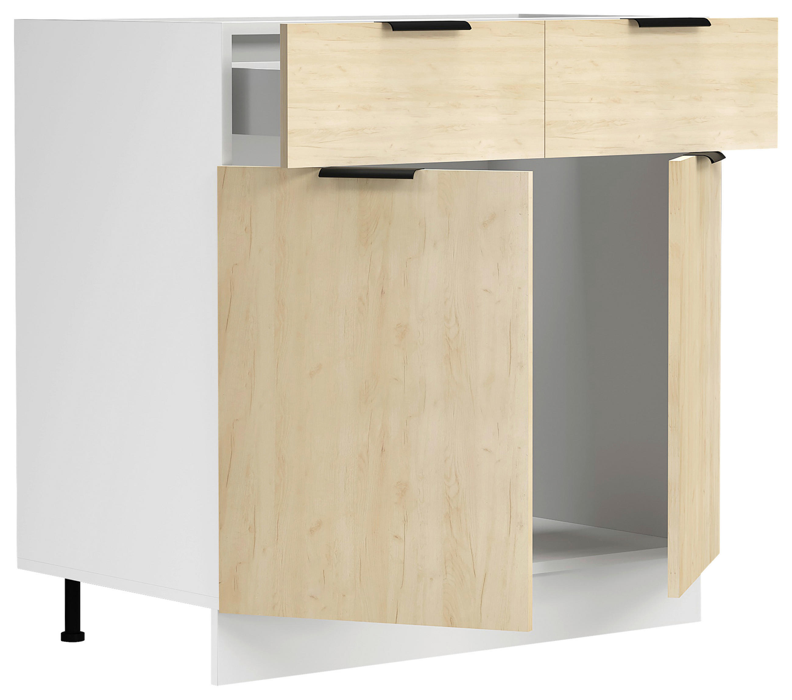 KÜCHENUNTERSCHRANK 80/82/46 cm  in Weiss, Honigeiche  - Honigeiche/Weiss, Trend, Holzwerkstoff/Kunststoff (80/82/46cm) - MID.YOU