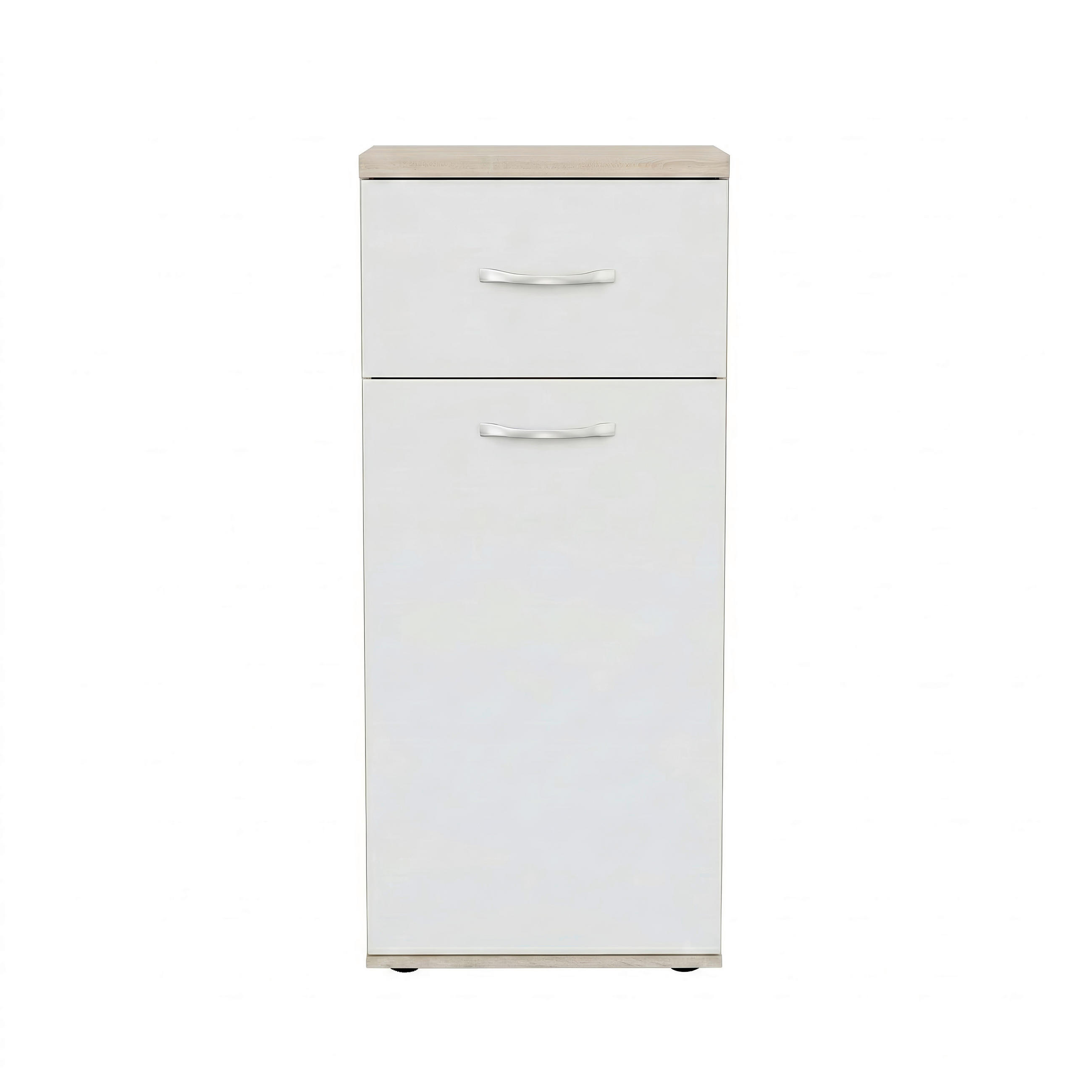 KOMODA   50/116/43 cm   bijela, hrast Sonoma  - bijela/hrast Sonoma, Basics, drvni materijal (50/116/43cm)