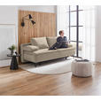 BOXSPRINGSOFA Flachgewebe Hellbraun  - Hellbraun/Schwarz, KONVENTIONELL, Textil/Metall (204/93/100cm) - Novel