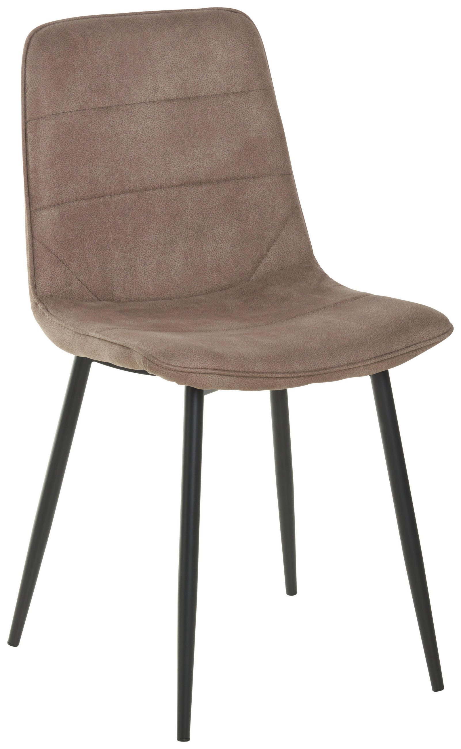 STUHL Webstoff Taupe  - Taupe/Schwarz, MODERN, Textil/Metall (47/84/52cm) - Livetastic
