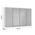 SCHWEBETÜRENSCHRANK 361/223/68 cm 4-türig  - Chromfarben, KONVENTIONELL, Glas/Holzwerkstoff (361/223/68cm) - Novel