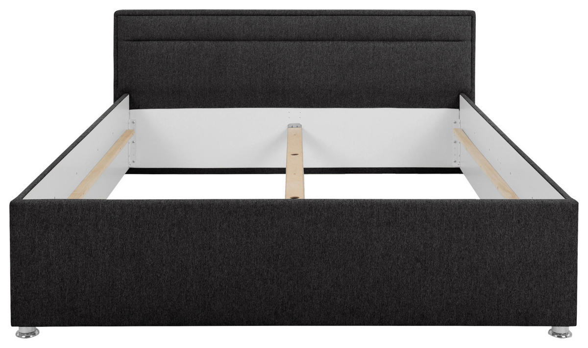 POLSTERBETT Lattenrost, Bettkasten Anthrazit 160/200 cm  - Anthrazit, MODERN, Holz/Kunststoff (160/200cm) - MID.YOU