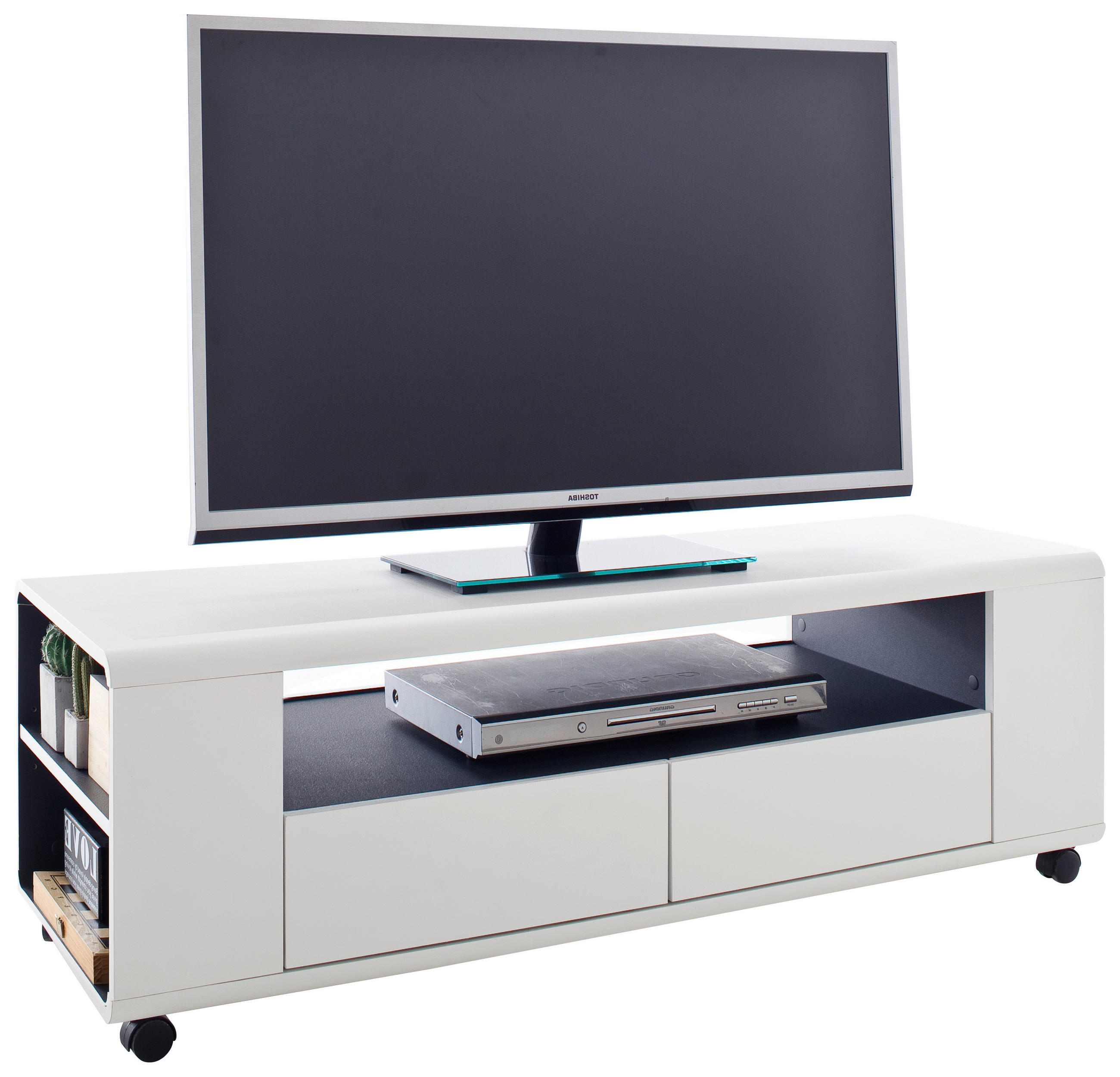 LOWBOARD  in 119/46/43 cm  - Anthrazit/Weiß, Basics, Holzwerkstoff (119/46/43cm)