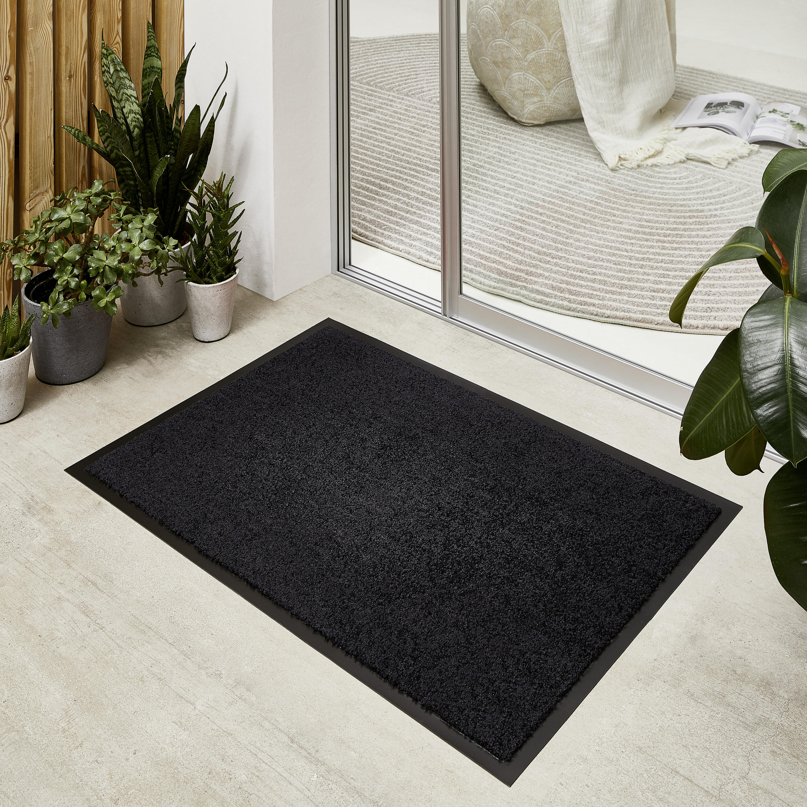 FUßMATTE  60/90 cm  Schwarz  - Schwarz, Basics, Textil (60/90cm) - Esposa