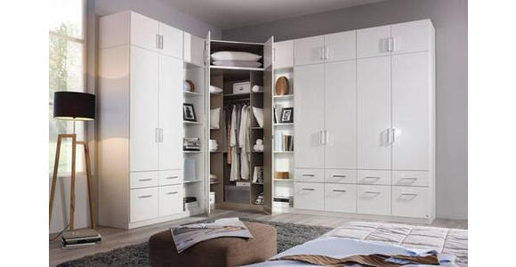 ECKSCHRANK 117/197/117 cm - Weiß Hochglanz/Alufarben, Design, Holzwerkstoff/Kunststoff (117/197/117cm) - Carryhome