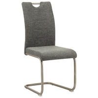 NIHAJNI STOL, kovina, tekstil siva, barve nerjavečega jekla  - barve nerjavečega jekla/siva, Design, kovina/tekstil (43/98,5/56,5cm) - Xora