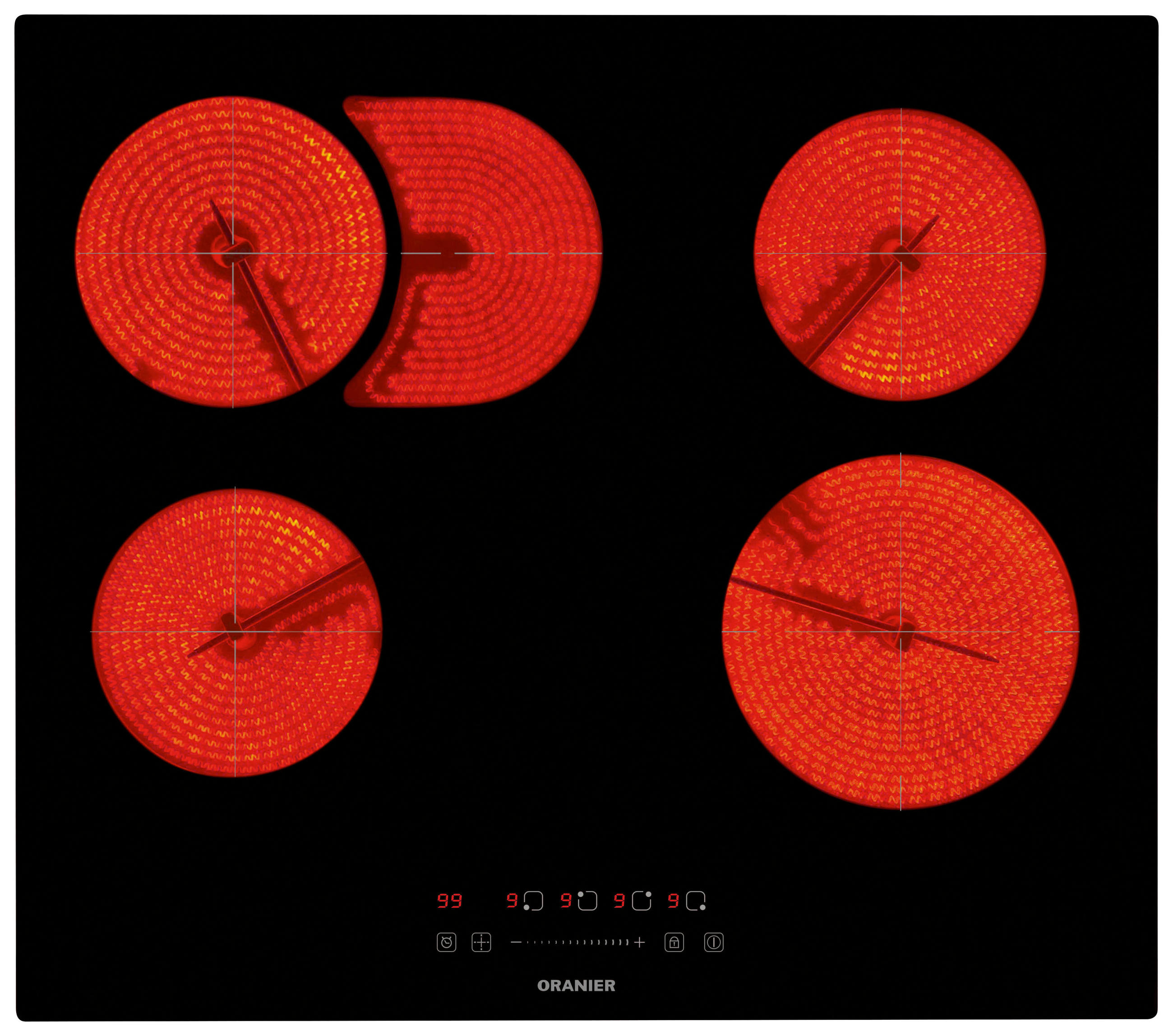 GLASKERAMIKKOCHFELD KFC160  - Schwarz, Basics, Glas (59,0/4,5/52,0cm) - Oranier