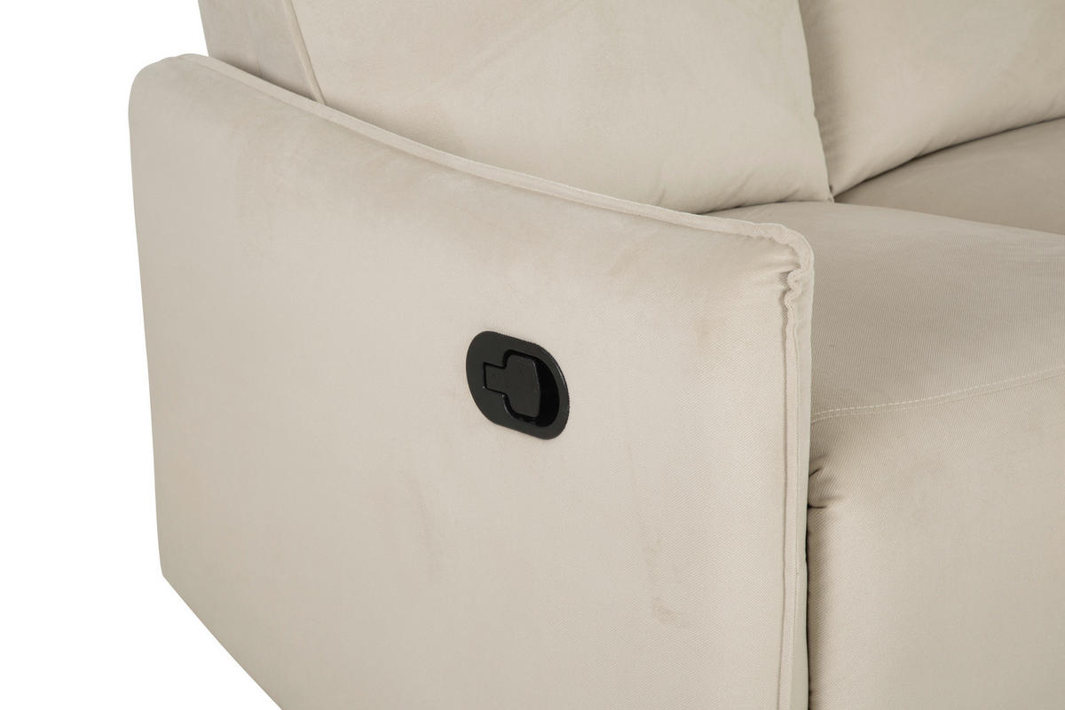 SITZGARNITUR in Samt Beige  - Beige, Konventionell, Textil/Metall (72/102/85.5cm) - P & B