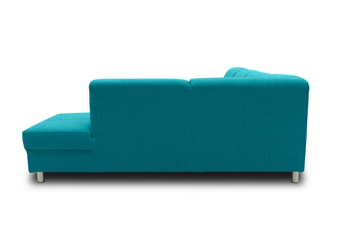 WOHNLANDSCHAFT Petrol Webstoff  - Chromfarben/Petrol, KONVENTIONELL, Textil/Metall (150/308/194cm) - MID.YOU