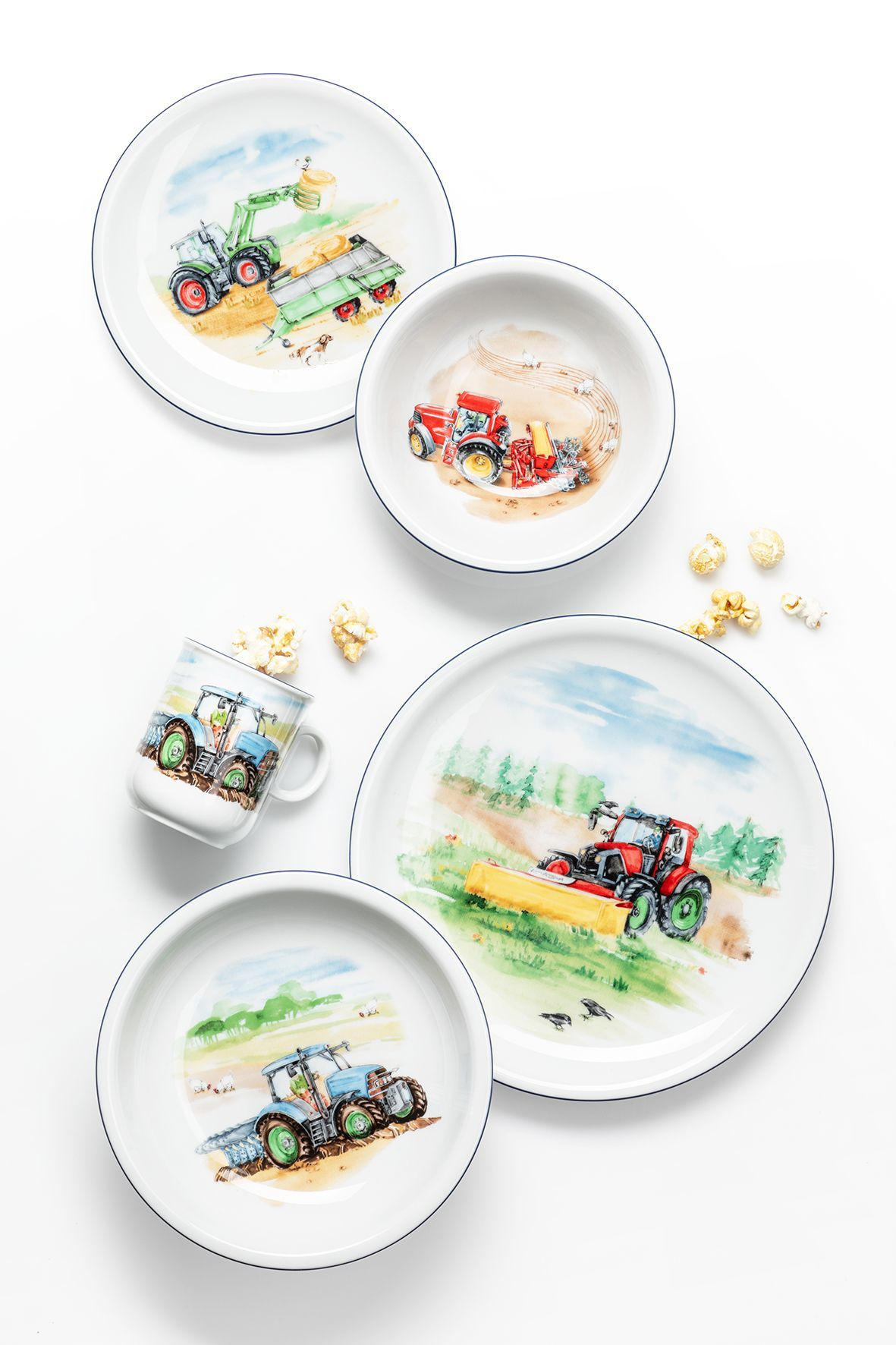 KINDERGESCHIRRSET KINDERTRÄUME Porzellan 3-teilig  - Blau/Rot, KONVENTIONELL, Keramik - Seltmann Weiden