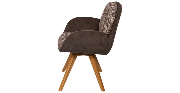 ARMLEHNSTUHL  in Webstoff  - Eichefarben/Braun, Design, Holz/Textil (59/90/64cm) - Linea Natura