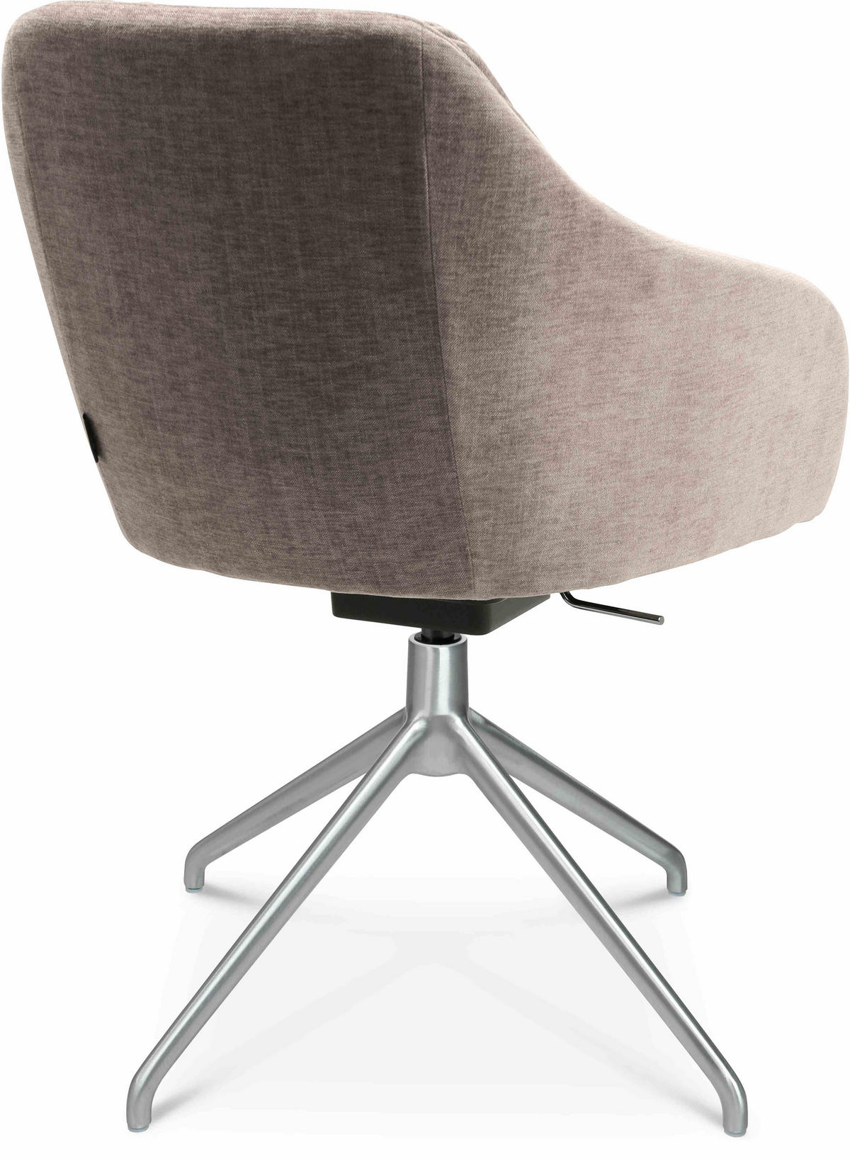 ARMLEHNSTUHL  in Aluminium Velours  - Ecru/Alufarben, Design, Textil/Metall (58/81,5-84,5/60cm) - Johann Jakob