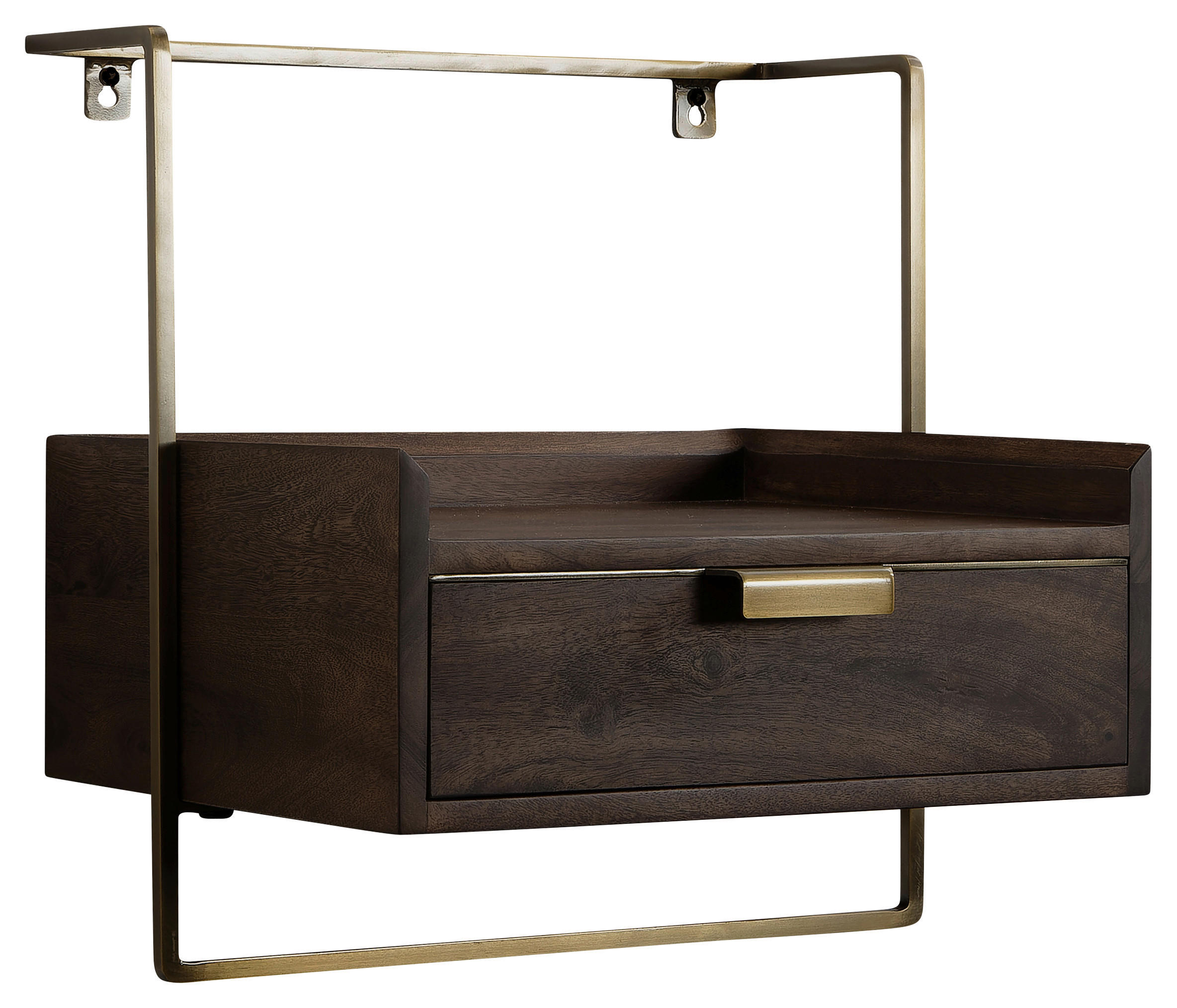 MID.YOU NOČNÍ STOLEK K POSTELI, mangové dřevo, tmavě hnědá, 44/45/35 cm