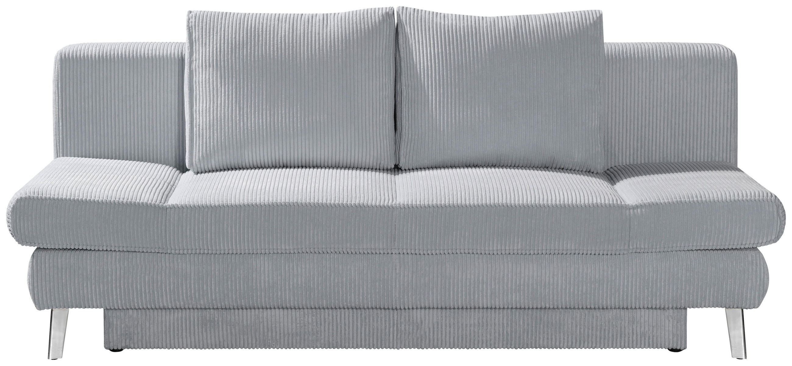 SCHLAFSOFA in Cord Grau  - Chromfarben/Grau, Design, Textil/Metall (200/85/90cm) - Xora
